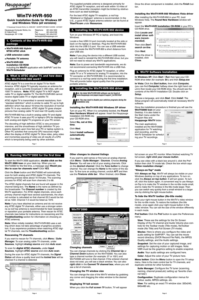 Hauppauge Wintv-hvr 950 Drivers