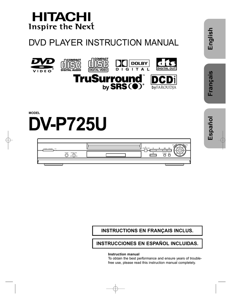 Hitachi DVP725U DVD Player User Manual Manualzz