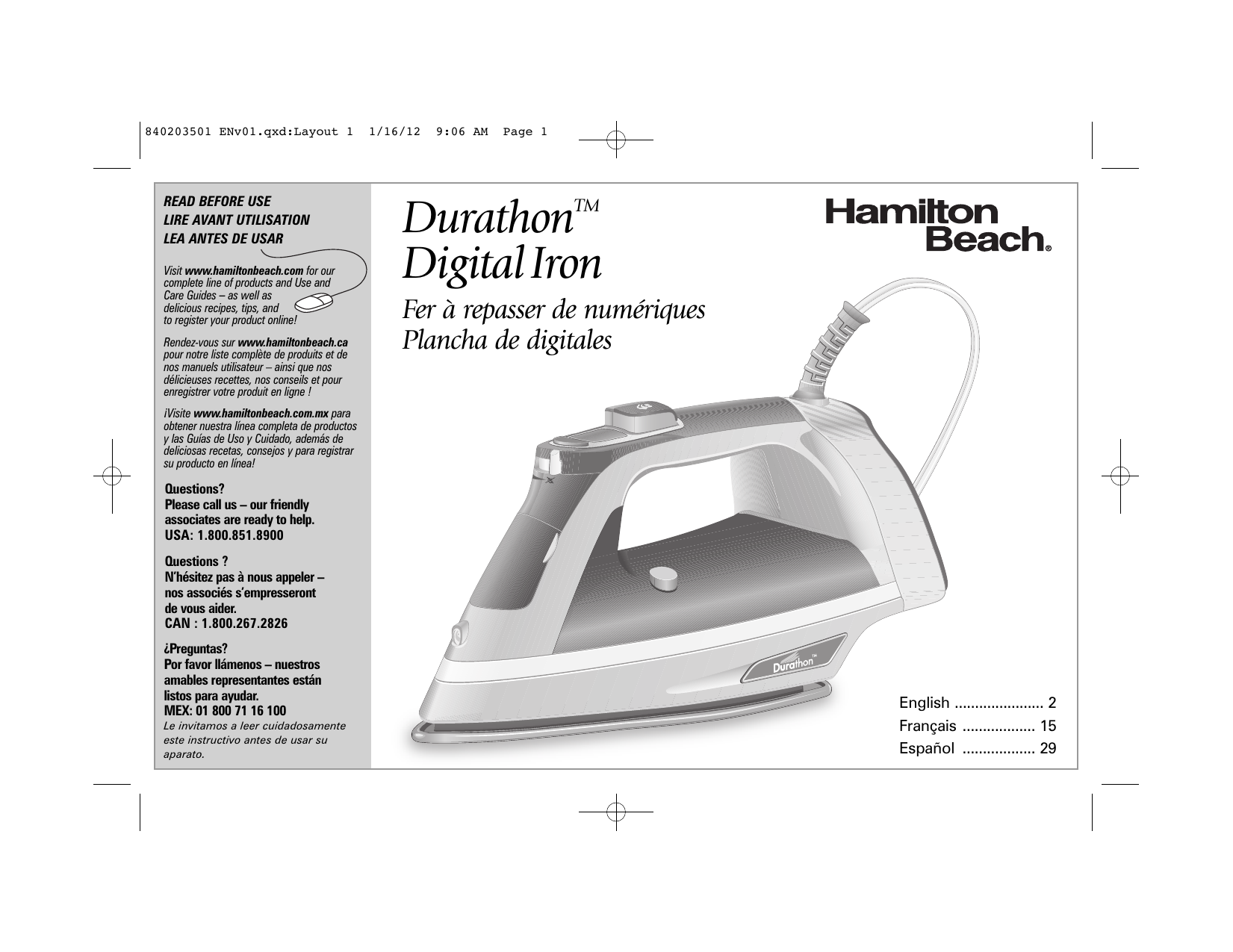 Hamilton Beach 19900, 19902 Manual de usuario | Manualzz
