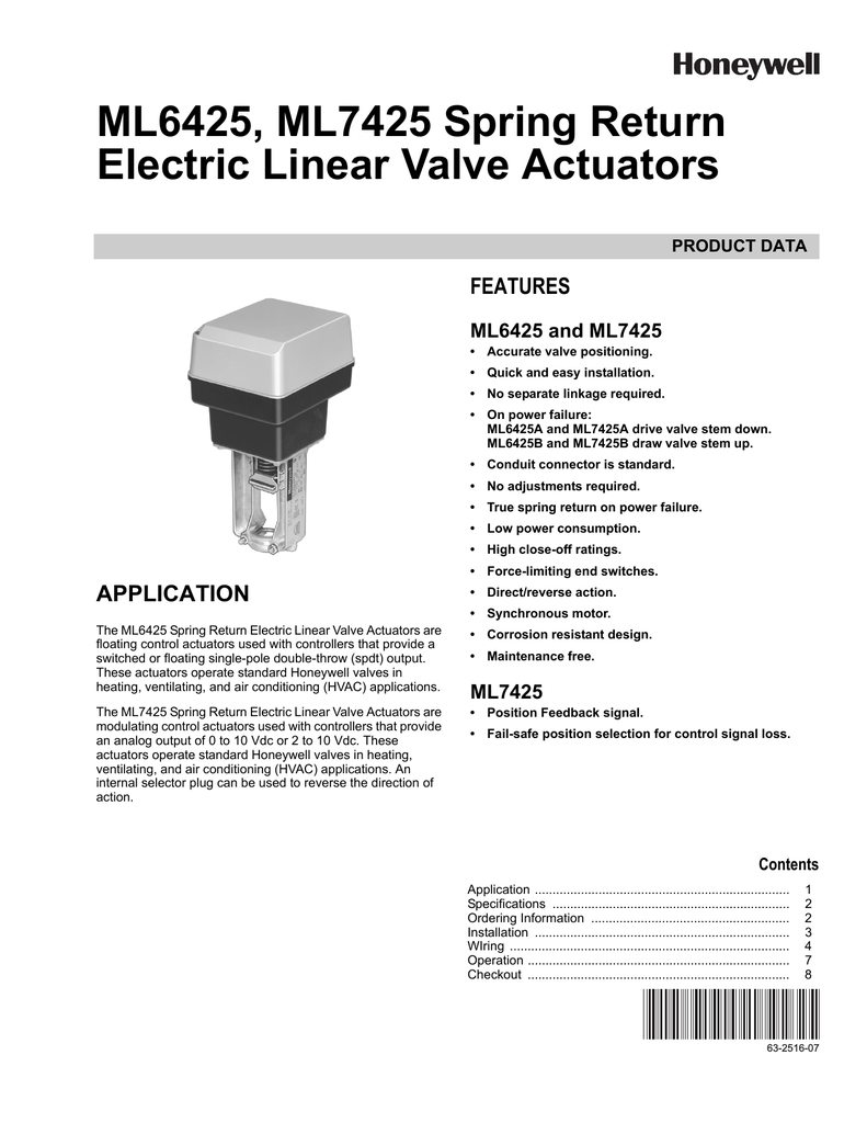 Honeywell ML7425 Automobile Parts User Manual | Manualzz