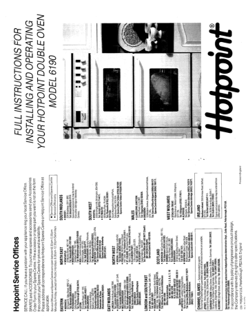 hotpoint gas oven manual