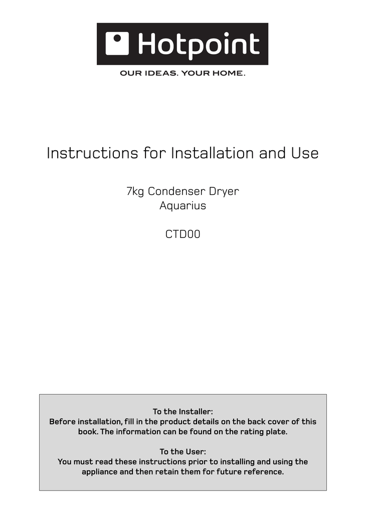 Hotpoint Aquarius Ctd00 Wiring Diagram