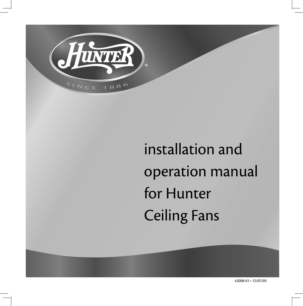 Hunter Fan 41931 01 Fan User Manual Manualzz Com