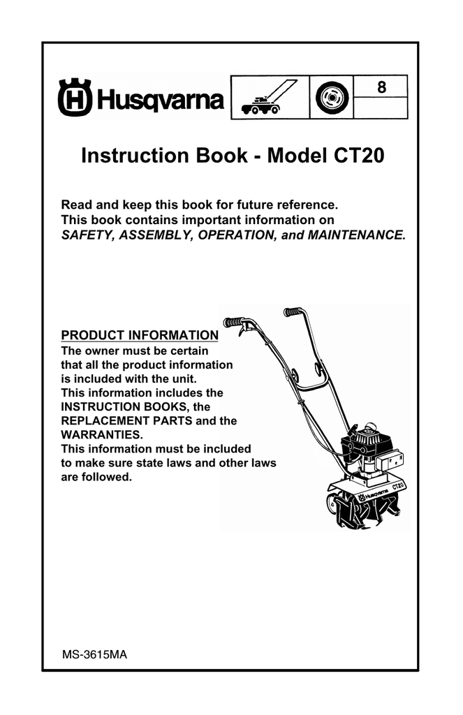 Husqvarna CT20 Tiller User Manual | Manualzz