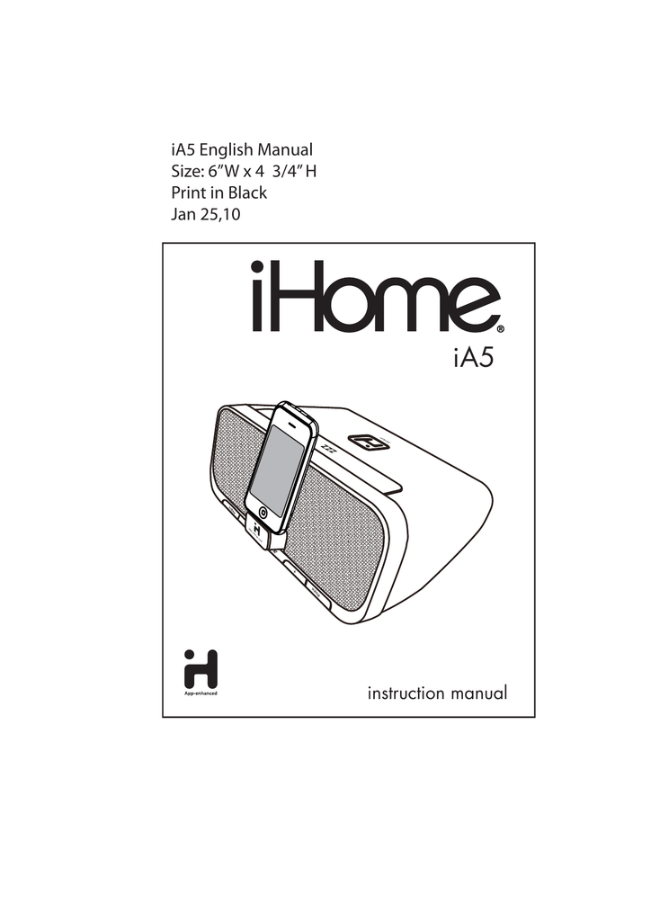 iHome iA5 Clock Radio User Manual Manualzz
