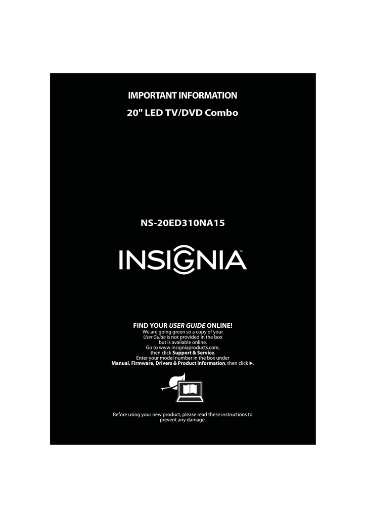 Insignia Ns ed310na15 Tv Dvd Combo User Manual Manualzz