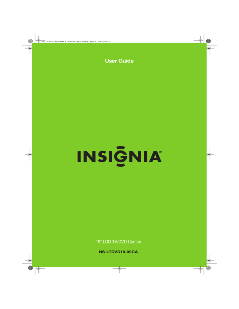 Insignia Ns Ltdvd19 09ca Tv Dvd Combo User Manual Manualzz