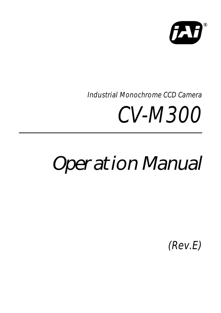 JAI CV-M300 Security Camera User Manual | Manualzz