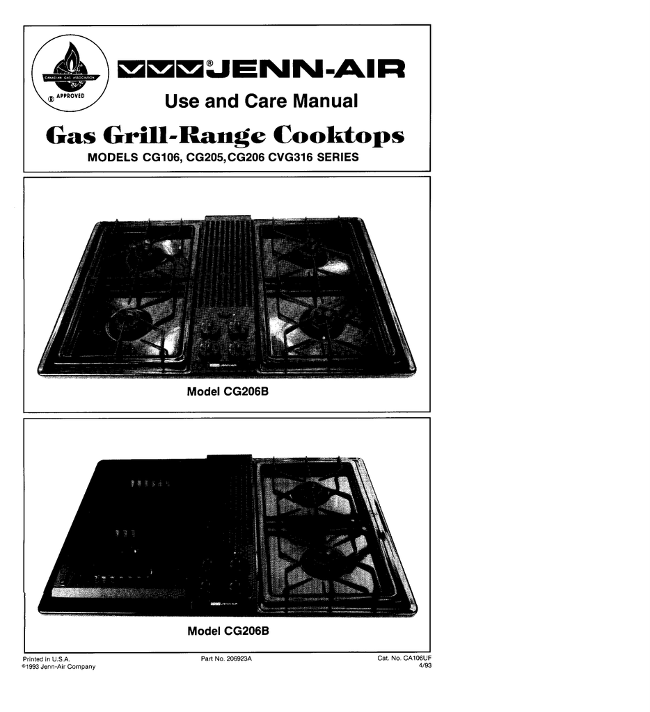 Jenn Air Gas Grill Owners Manual