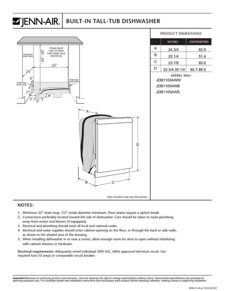 JennAir JDB1100AWS Dishwasher User Manual Manualzz