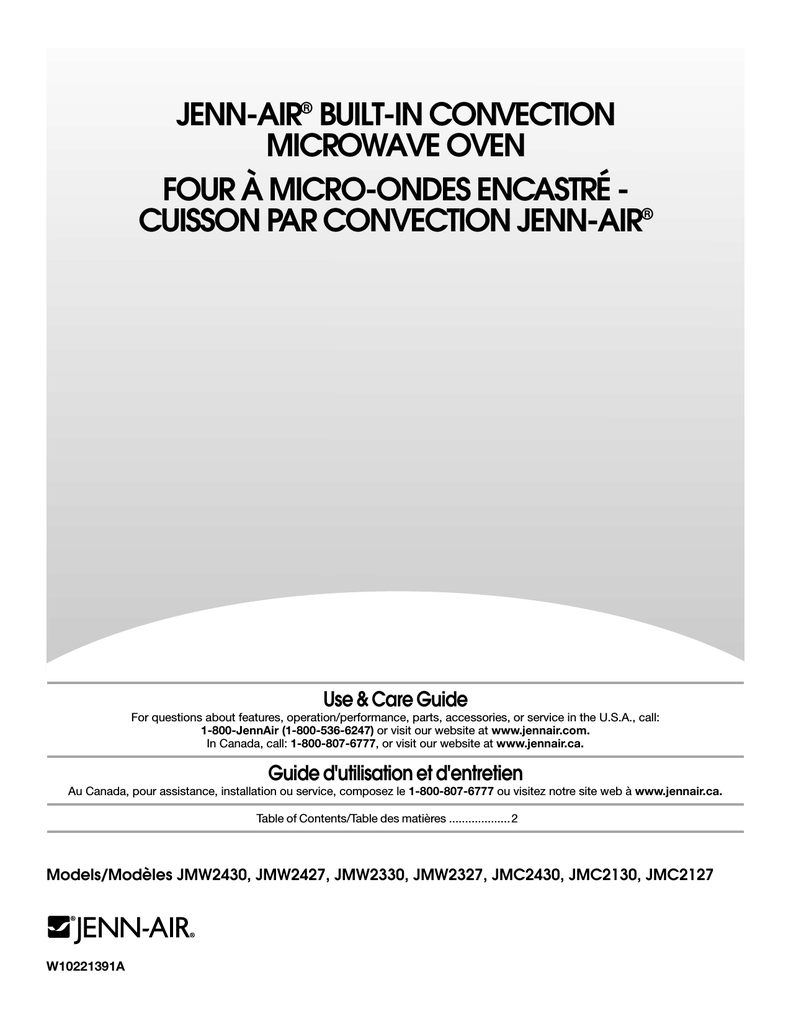 JennAir JMC2130 Microwave Oven User Manual Manualzz