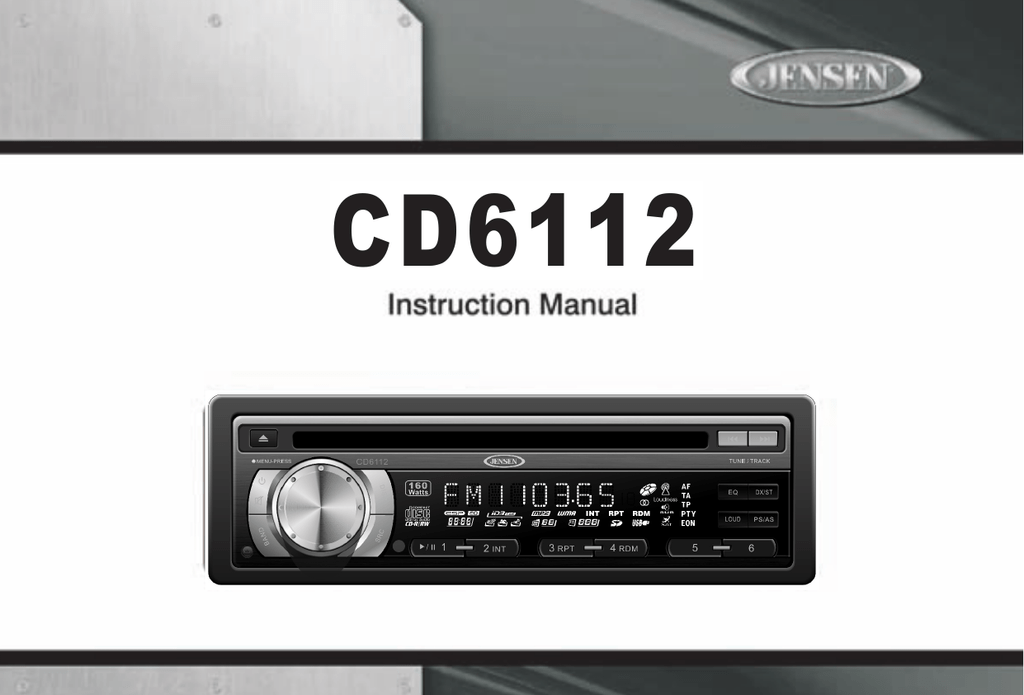 Jensen CD6112 Car Stereo System User 