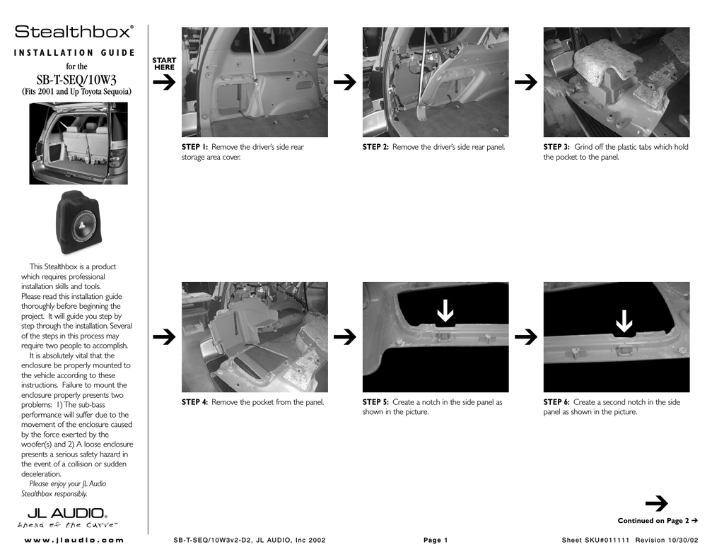 Jl Audio Sb T Seq 10w3 Car Speaker User Manual Manualzz