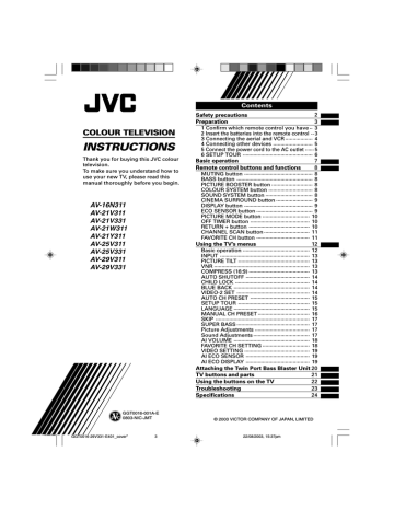 JVC 0205MKH-VT-VT Flat Panel Television User Manual | Manualzz
