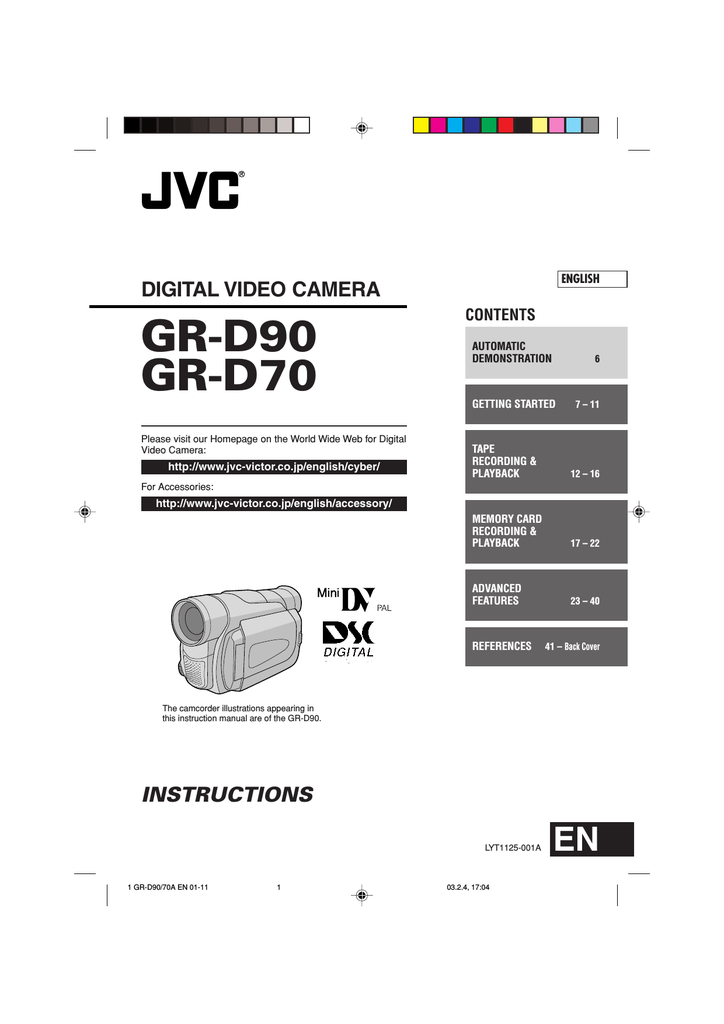 JVC GRD90 GRD70 Camcorder User Manual Manualzz