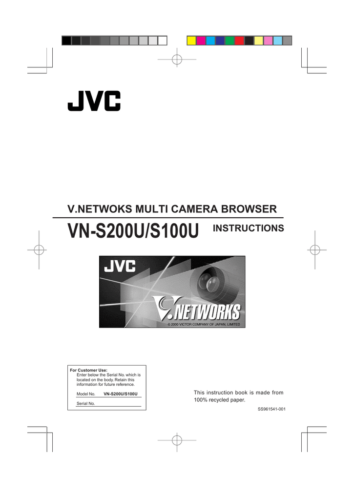 JVC VNS100U Camcorder User Manual Manualzz