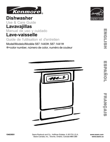 Kenmore 587.1441 Dishwasher User Manual | Manualzz