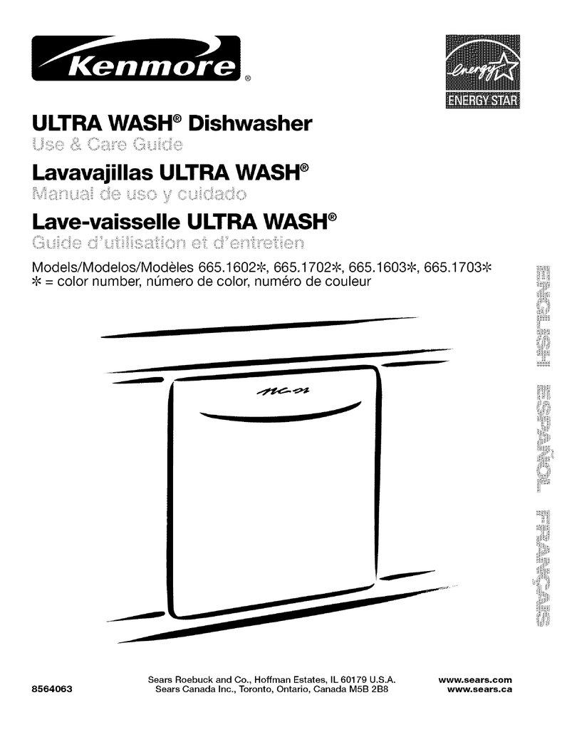 Kenmore 665.1602 Dishwasher User Manual Manualzz