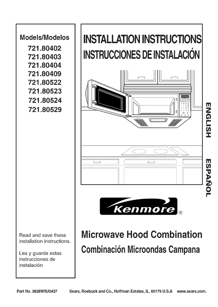 sears over the range microwave installation