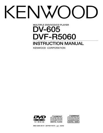 Kenwood DV-605 DVD Player Instruction manual | Manualzz