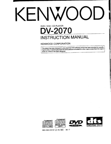 Kenwood DVD VCR Combo DVD VCR Combo User Manual | Manualzz