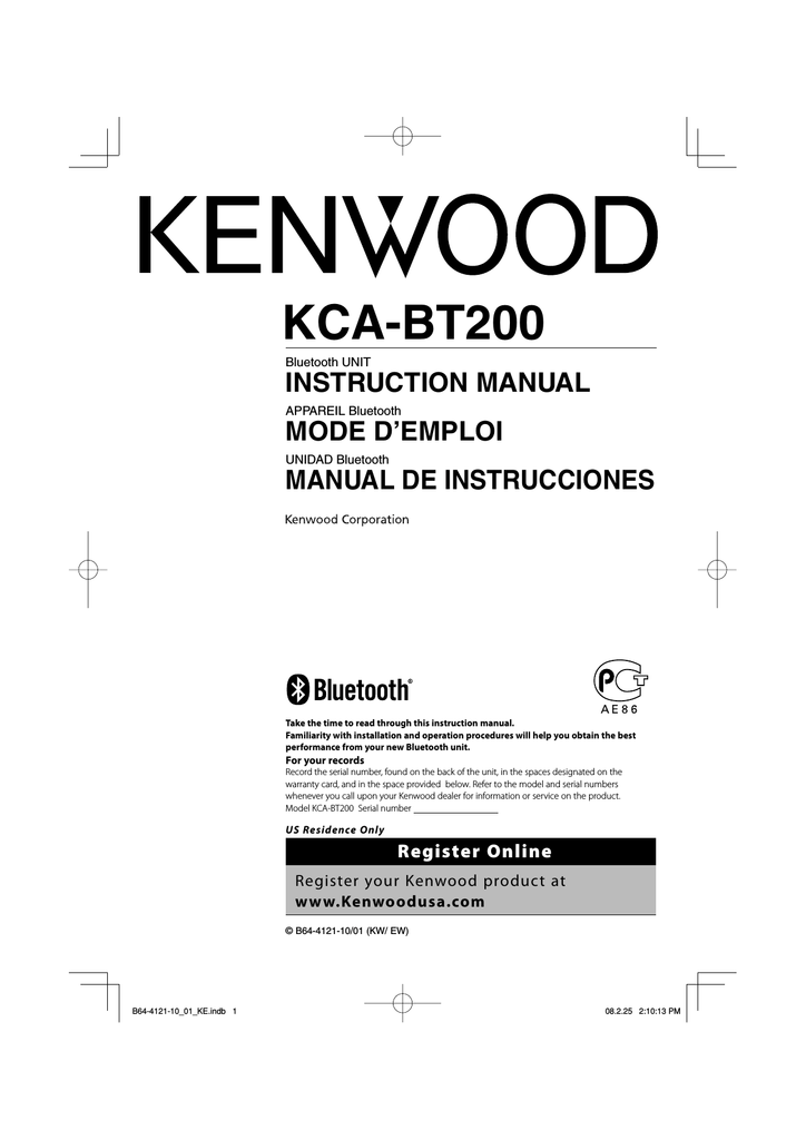 инструкция по эксплуатации KENWOOD