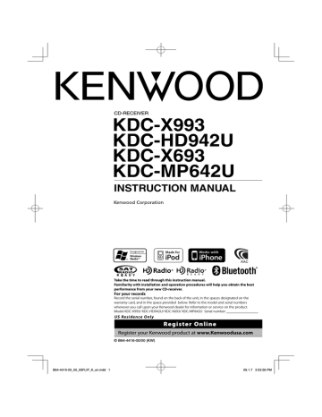 Kenwood KDC-MP642U Car Video System Instruction manual | Manualzz