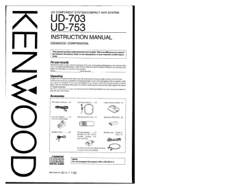 Kenwood Ud 703 Stereo System User Manual Manualzz