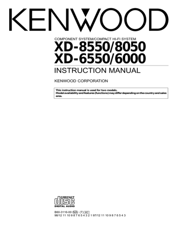 Kenwood XD-6000 Stereo System Instruction manual | Manualzz