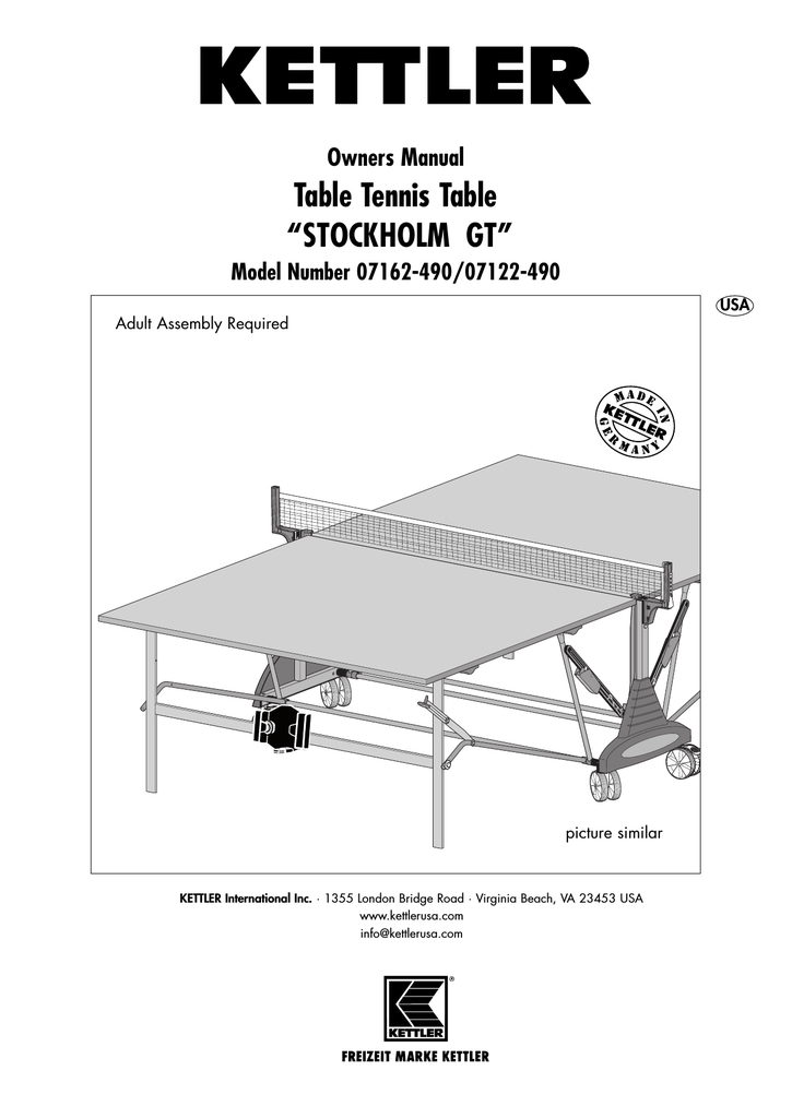 Kettler 07162 490 Table Top Game User Manual Manualzz