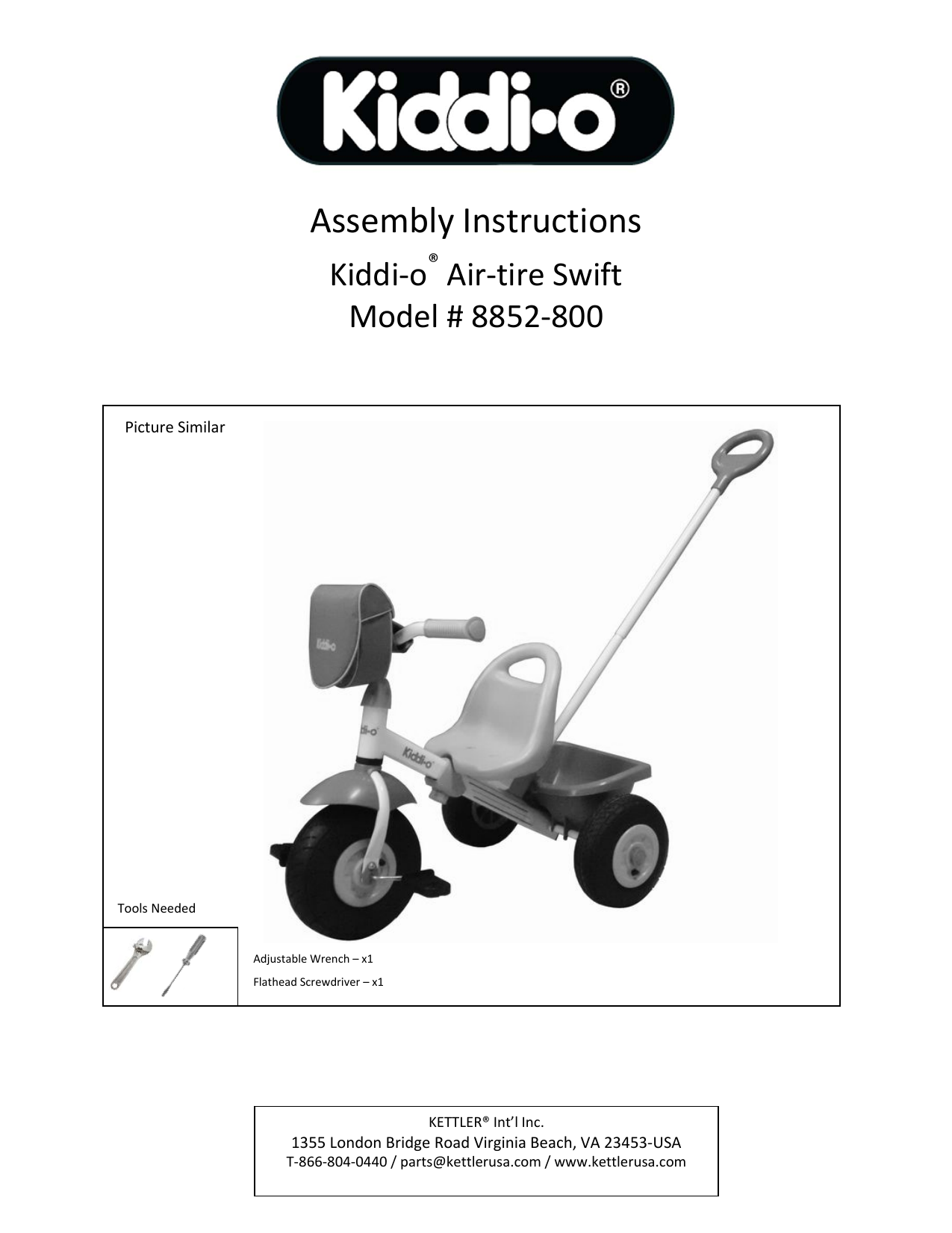 kettler tricycle push bar replacement