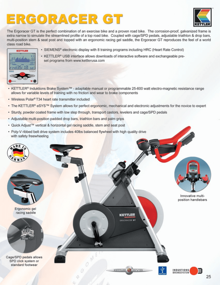 Kettler Ergoracer GT Bicycle User Manual Manualzz