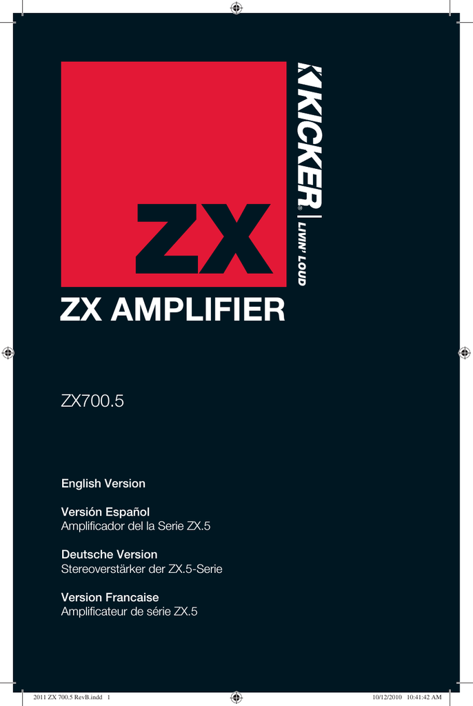 Kicker ZX700.5, zx 700 5, 2011 ZX 700.5 User manual | Manualzz  Kicker Zx700 5 Wiring Diagram    Manualzz