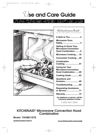 Kitchenaid 3828w5a0969 Microwave Oven User Manual Defrosting Tips