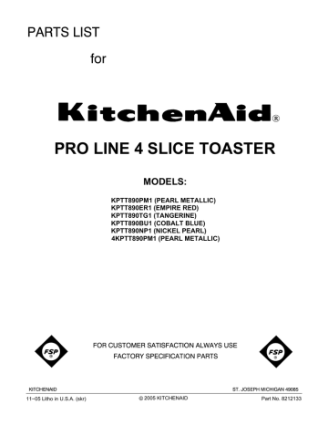KitchenAid 4KPTT890PM1 Toaster User Manual | Manualzz
