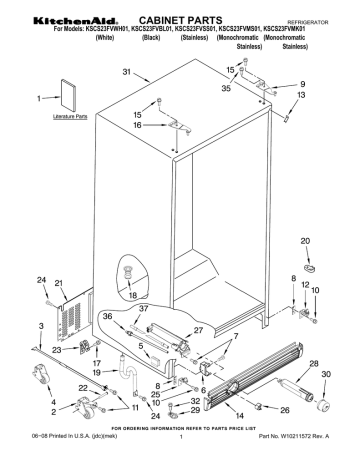 KitchenAid KSCS23FVBL01, KSCS23FVMS01, KSCS23FVWH01, KSCS23FVSS01