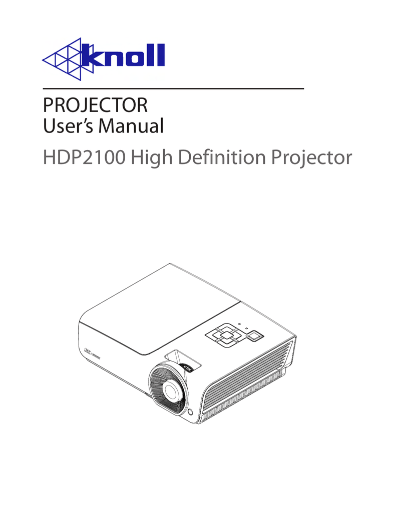 Knoll HDP2100 Projector User Manual Manualzz