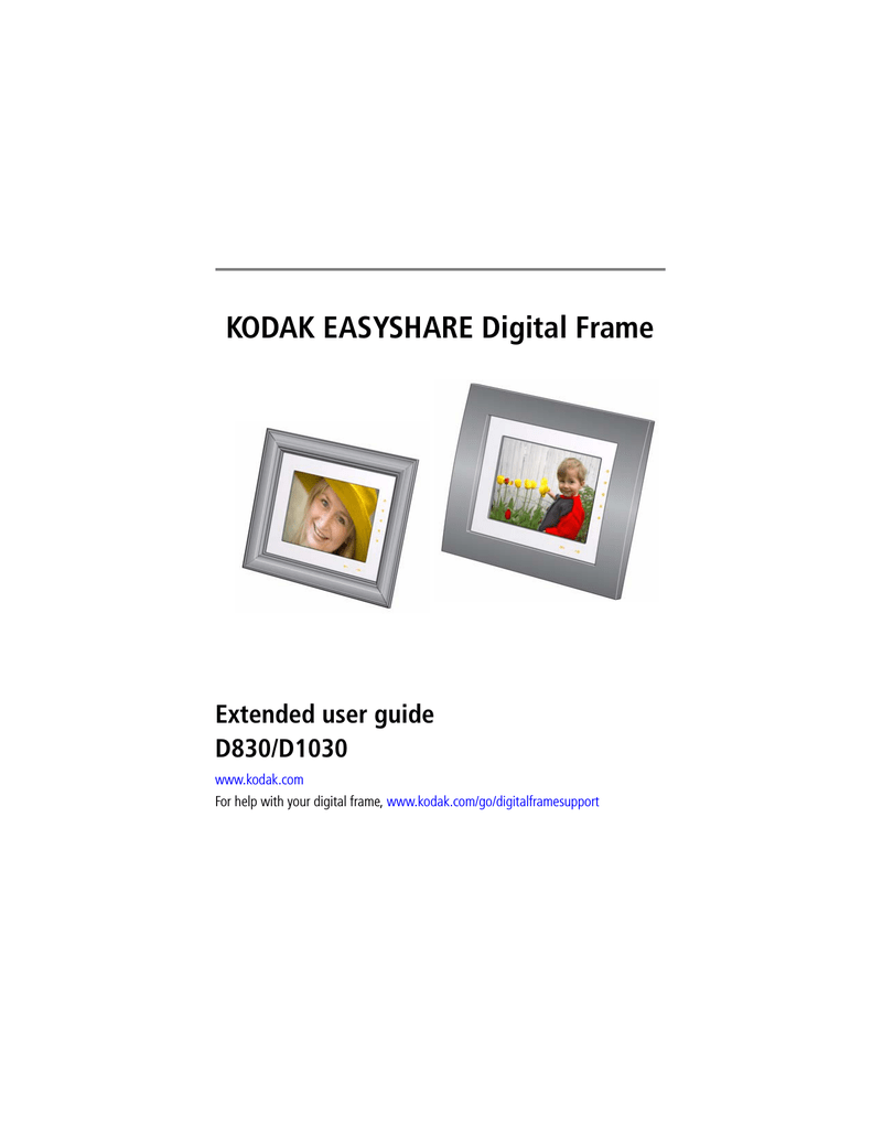 Kodak D1030 Digital Photo Frame User Manual Manualzz