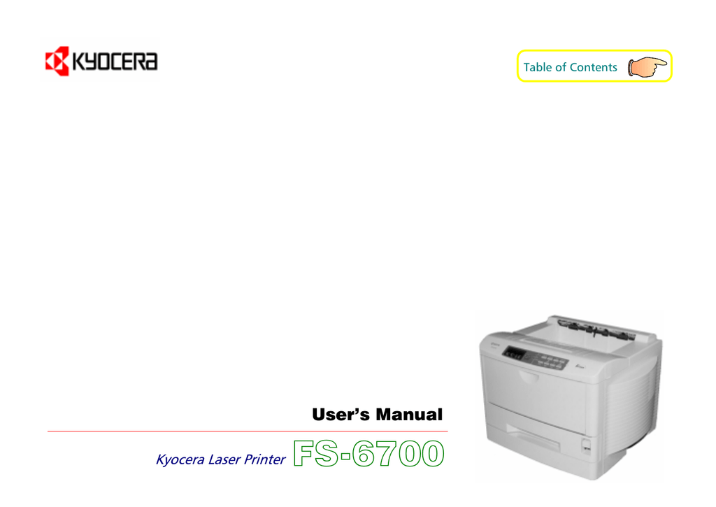 Kyocera FS6700 Printer User Manual Manualzz