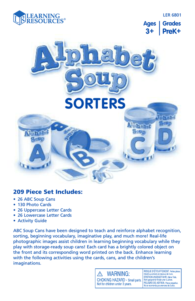 LEARNING RESOURCES ALPHABET SOUP SORTERS 