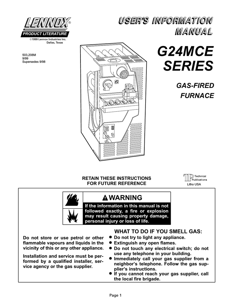 Lenoxx Electronics G24mce Furnace User Manual Manualzz Com