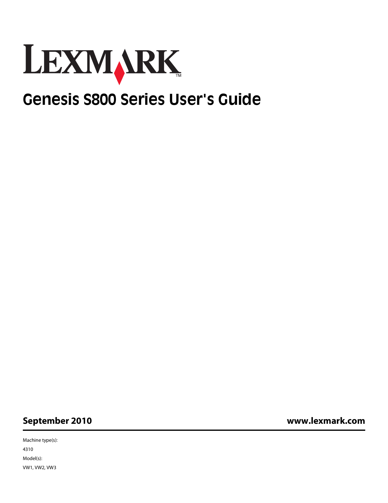 Lexmark S800 All in One Printer User Manual | Manualzz
