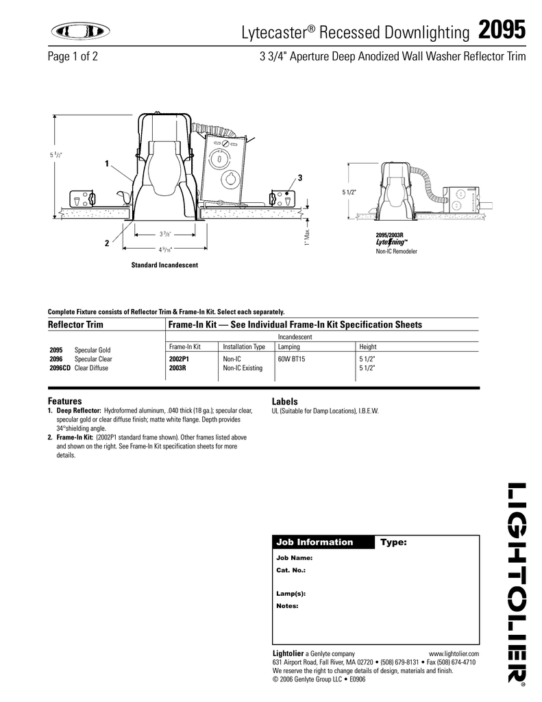 Lightolier Recessed Lighting Installation Instructions | Shelly Lighting