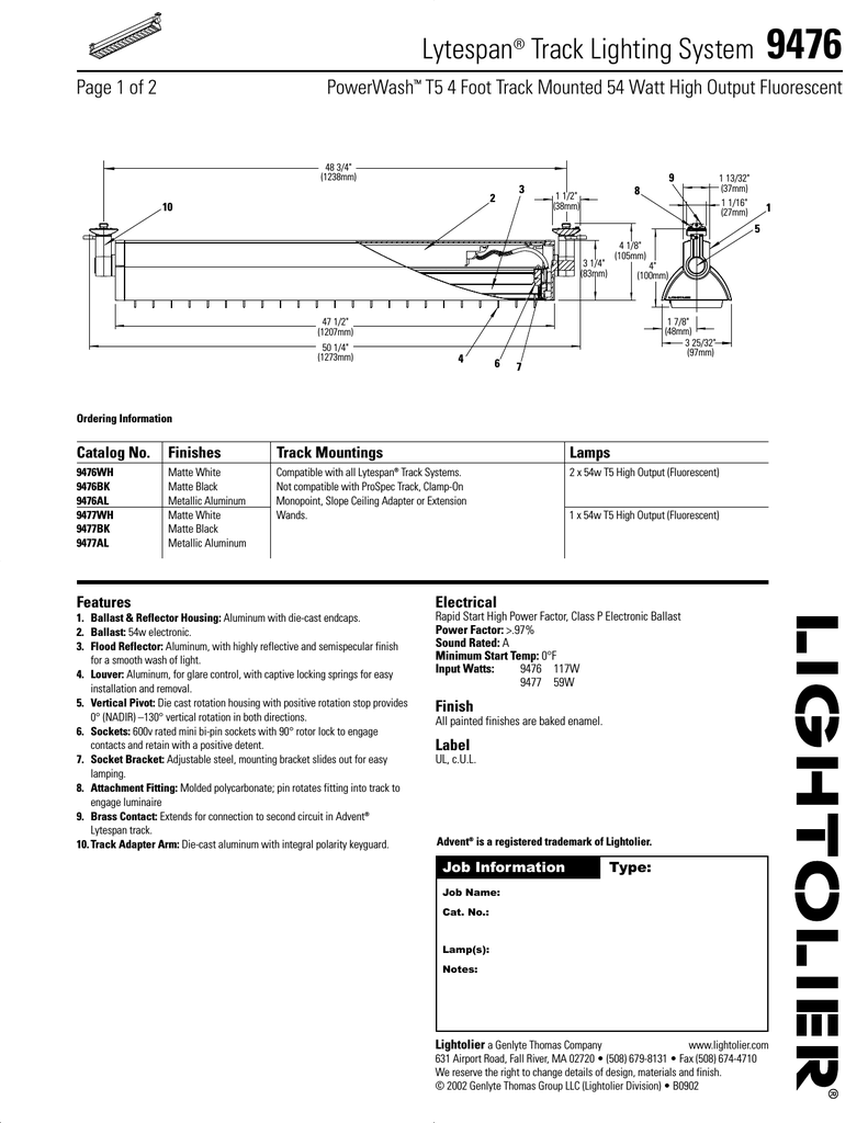 Lightolier 9476 Indoor Furnishings User Manual Manualzz Lightolier 9476 Indoor Furnishings User Manual Manualzz