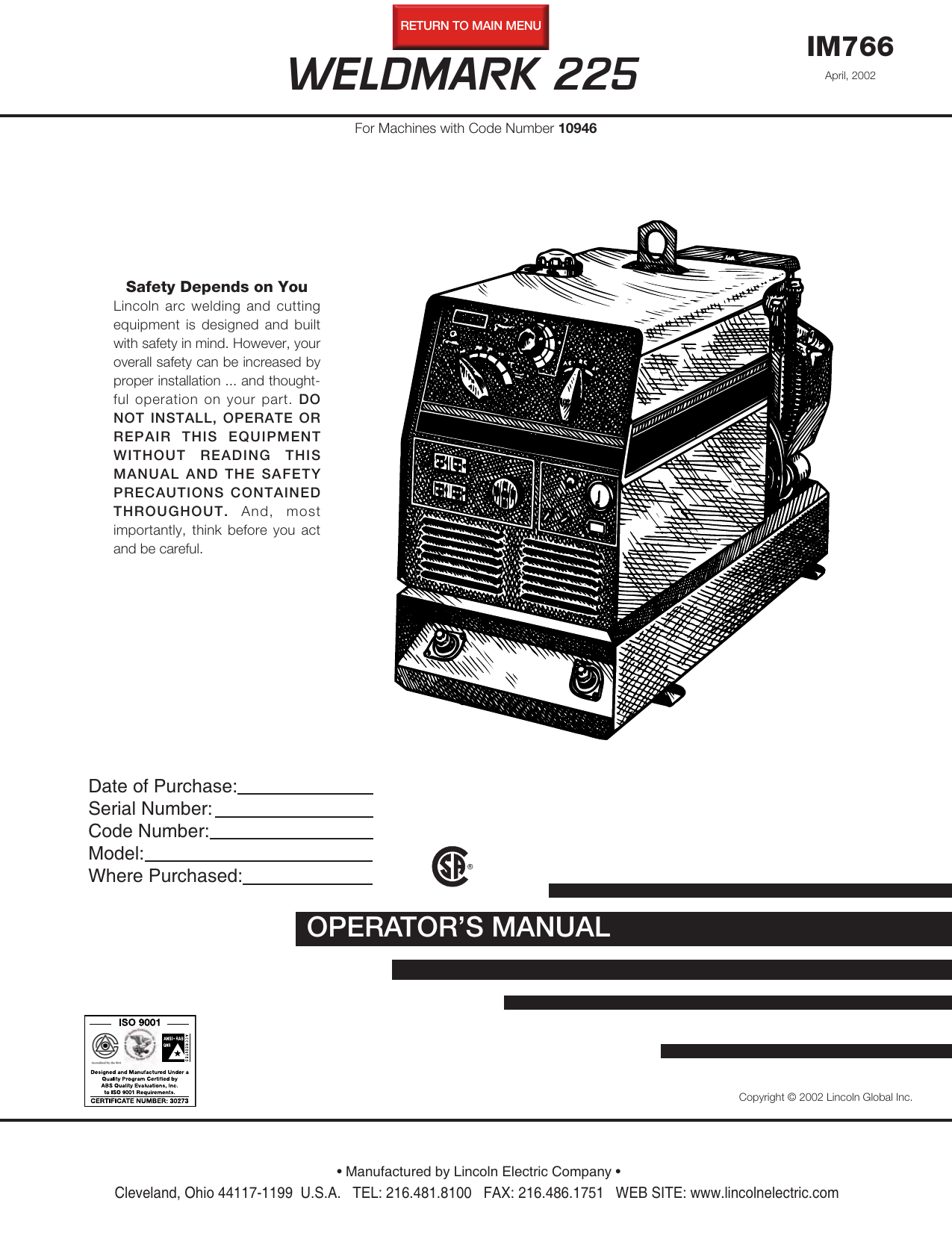 Lincoln Welder Serial Number Chart