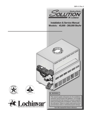 Lochinvar 000 - 260 Boiler User Manual | Manualzz