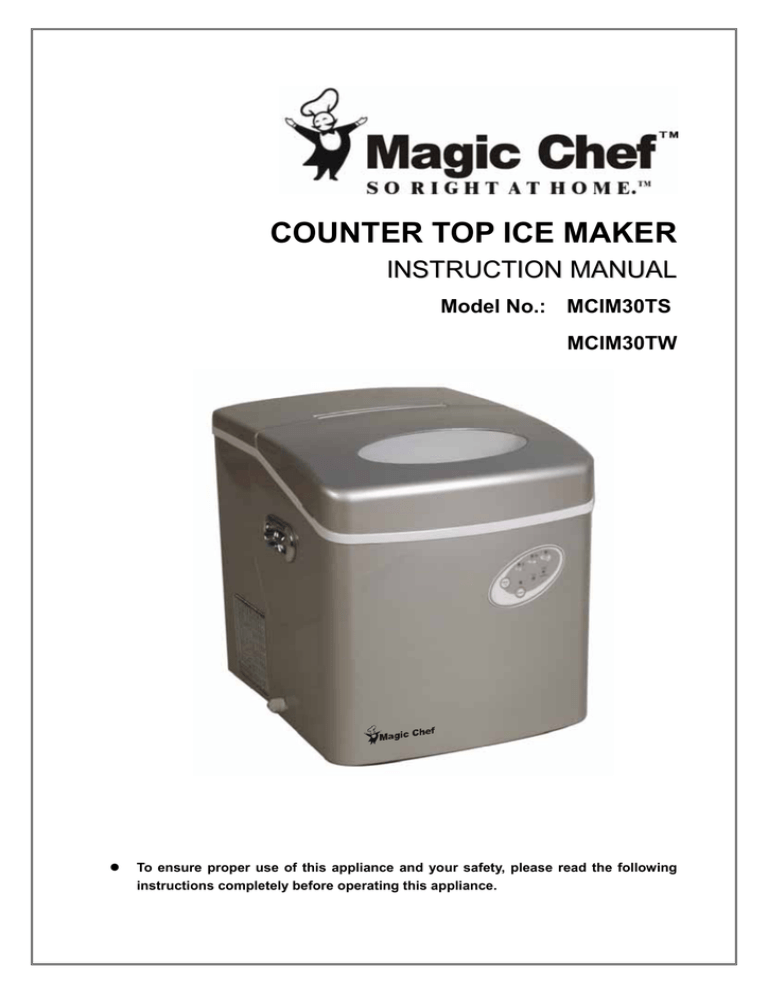 Magic Chef 30lb Ice Maker