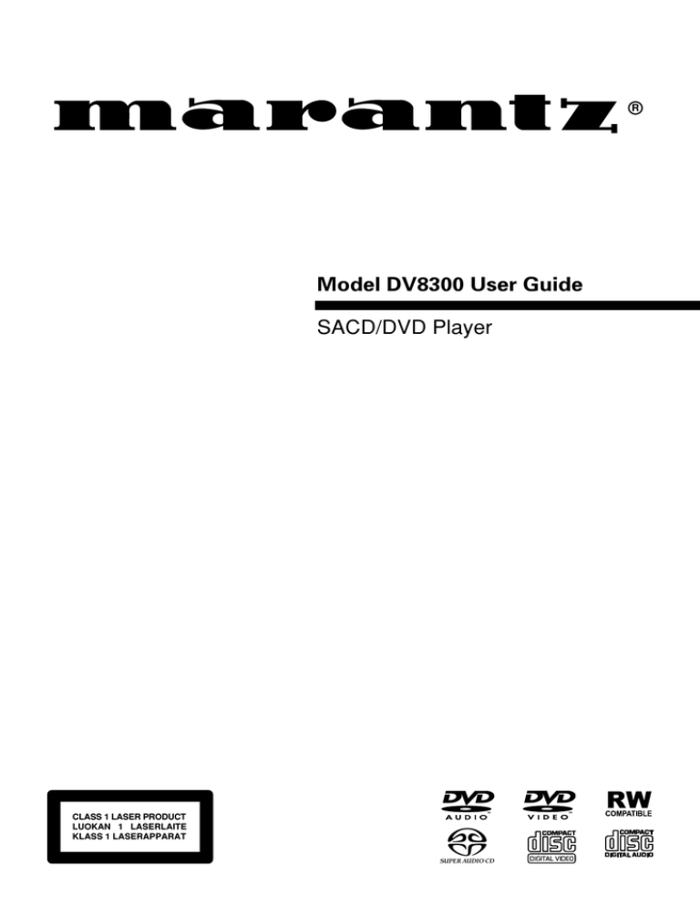 Marantz Dv00 Dvd Player User Manual Manualzz