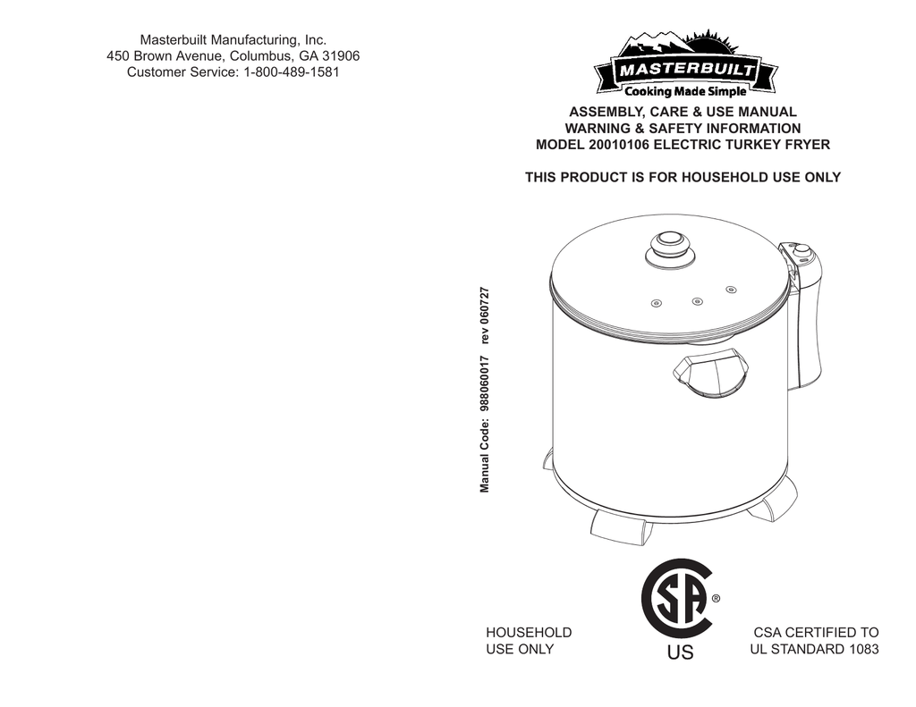 masterbuilt electric turkey fryer and seafood kettle manual