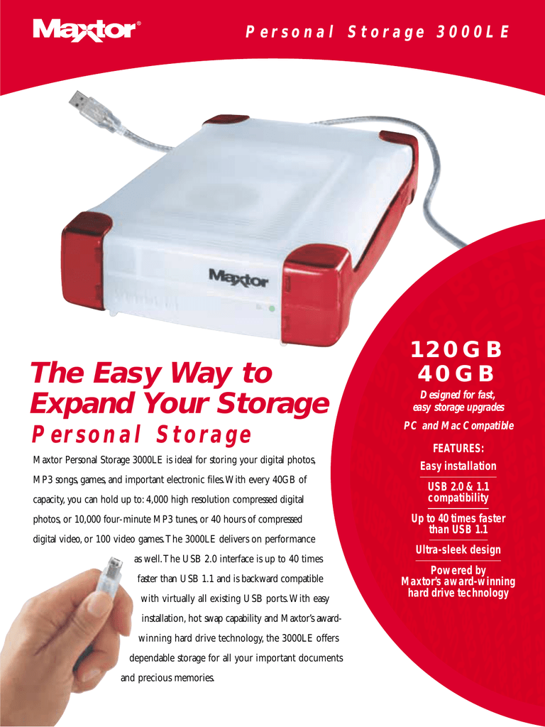 maxtor personal storage 3200 driver for windows xp